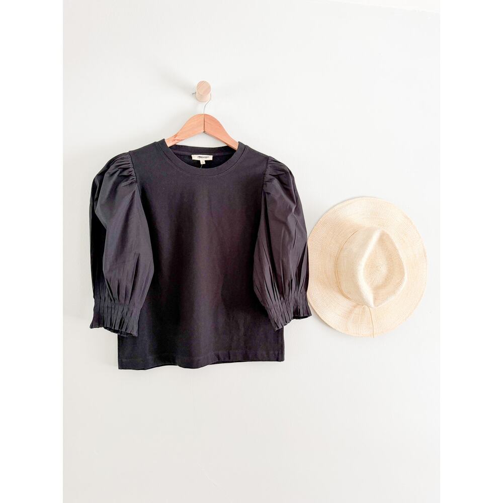 Madewell | NWT  Puff Sleeve Knit Top in Black‎ | Sz M